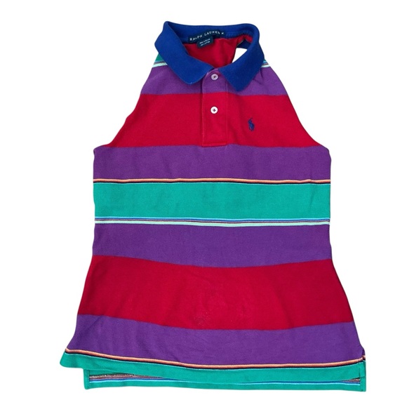 Ralph Lauren Tops - Y2K Ralph Lauren polo shirt women’s M red,green,purple,red striped golf shirt